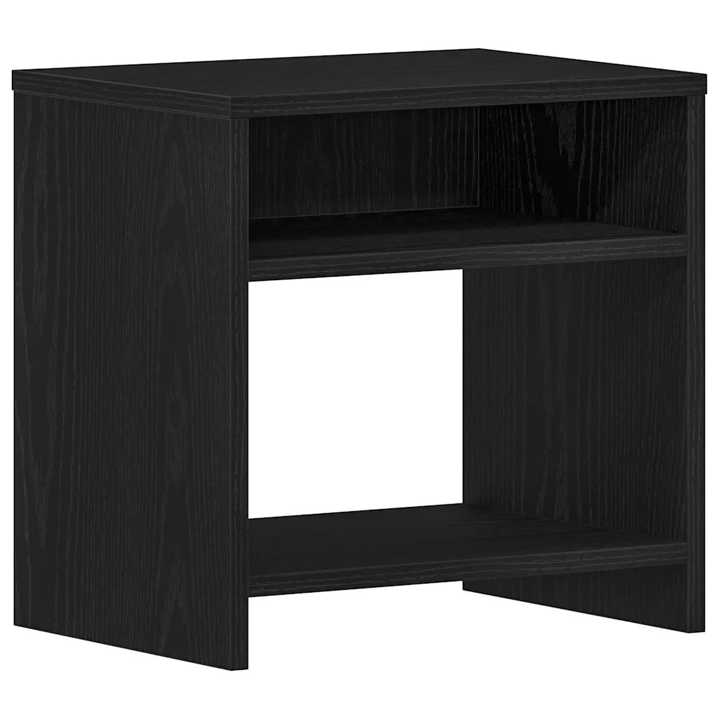 Comodini 2pz Rovere Nero 40x30x40 cm in Legno Multistrato 862364