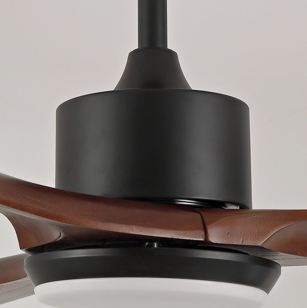 Ventilatore da soffitto 70" a 3 pale in legno massello con LED e telecomando