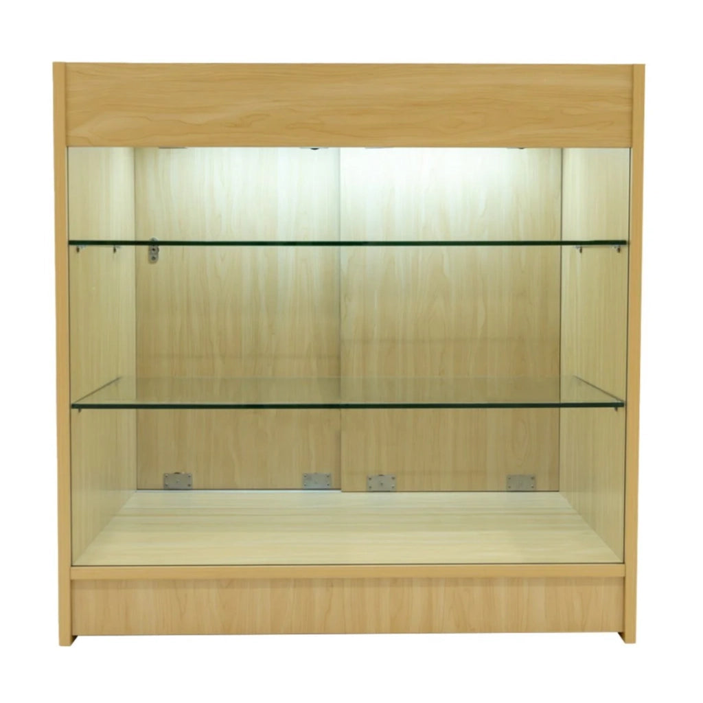 Bancone LED Acero K900 con 3 Ripiani, Vetrina e Ante Bloccabili – 2 Chiavi