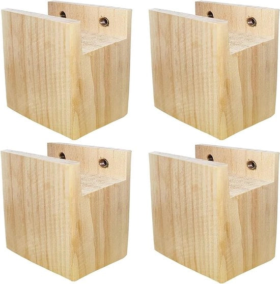 Alzabili per tavolo - 4 pezzi alzabili per tavolo in legno - sostegno letto a forma di piede d'elefante - sollevamento in legno di alta qualità - 10 cm (10 x 25 x 10 cm)
