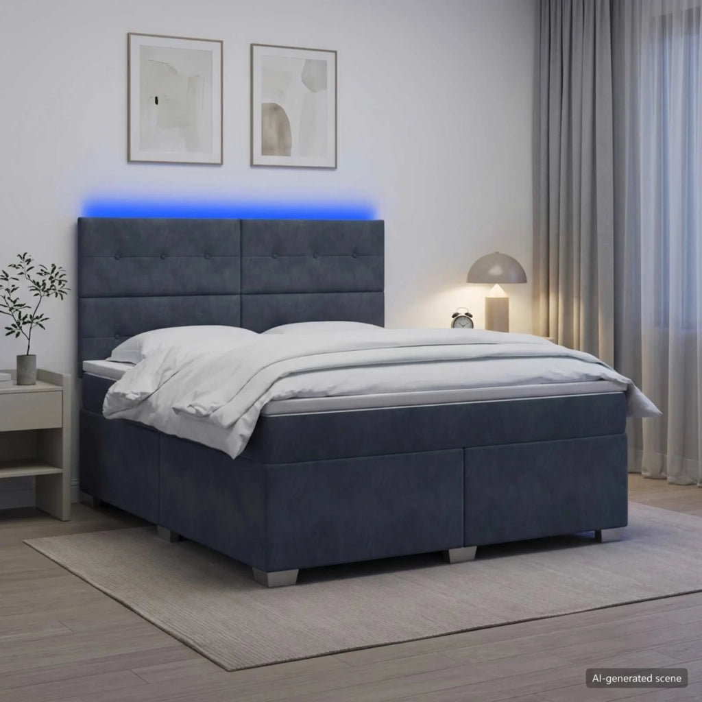 Letto box spring con materasso Grigio Scuro 140 x 200 cm 3455121
