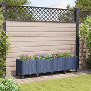 Vaso da Giardino con Ruote Blu Grigio 160 x 40 x 48 cm PP 3423135