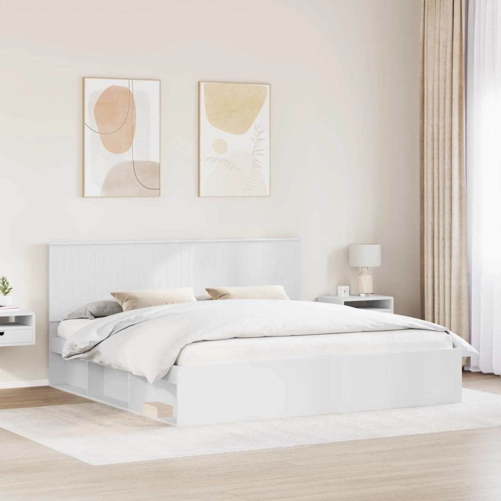 Struttura del letto Bianco 200 x 200 cm Pino massello 3410965