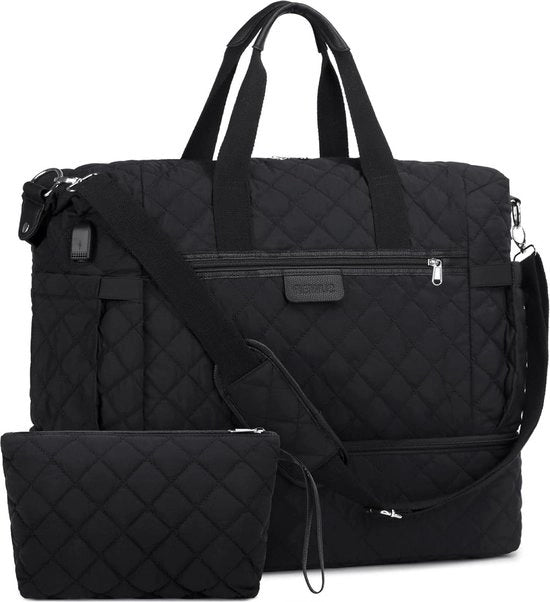 Borsa da viaggio per donna - Grande valigia con tasca per scarpe - Borsa per ospedale per parto - Borsa sportiva - Borsa per palestra - Borsa duffel - Borsa con tasche per bagno e tasca per laptop