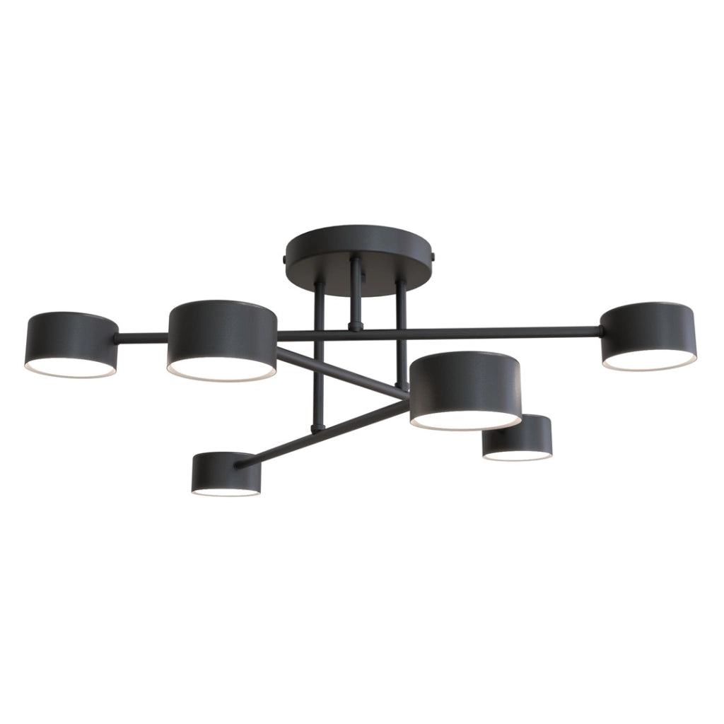 Plafoniera minimal nera in metallo HALO Emibig 6xGX53 8W