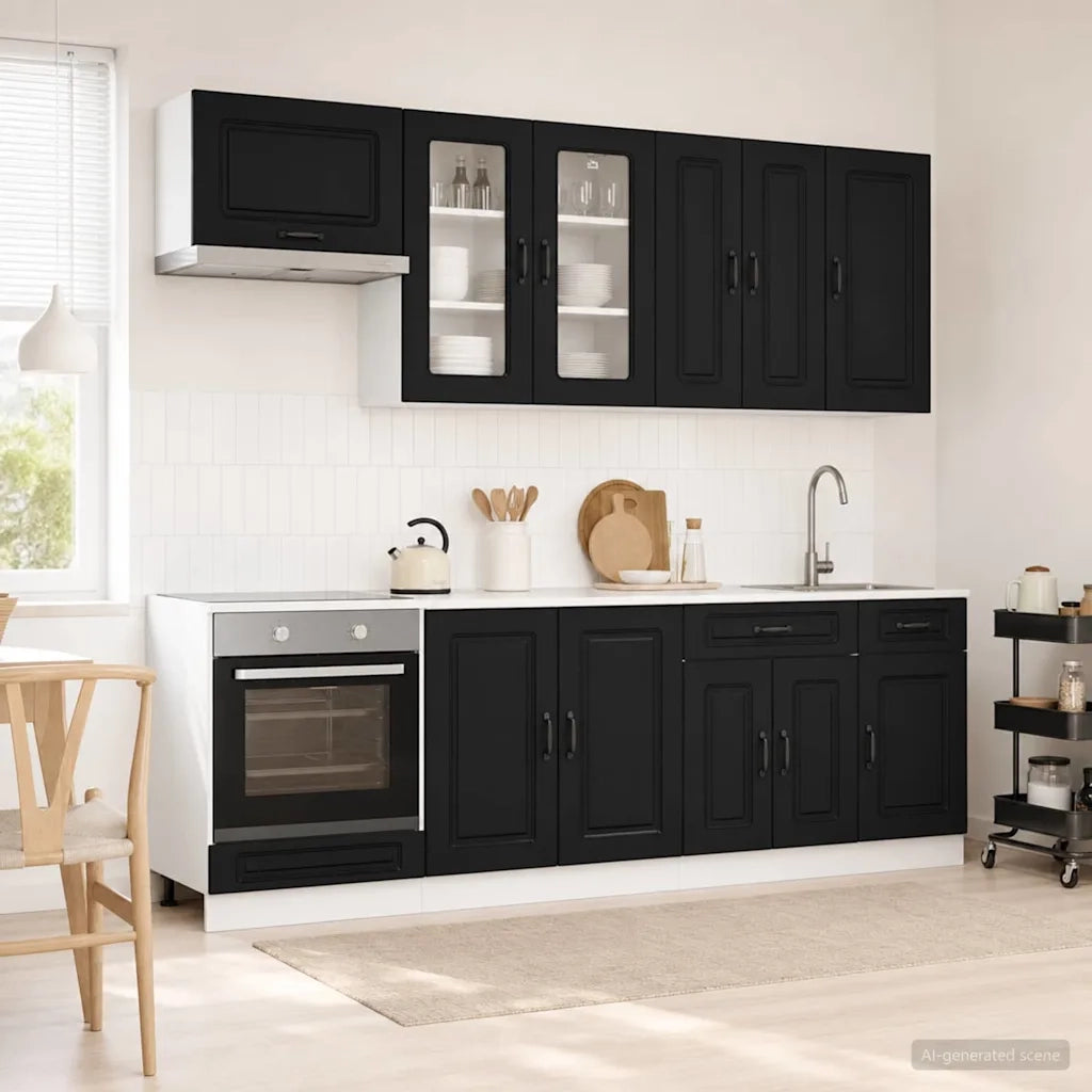 Unità Cucina KALMAR 8 pcs Nero Legno ingegnerizzato 3438184