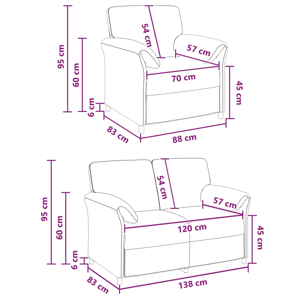 Set di divani 2 pz Grigio Scuro Velluto 3424886