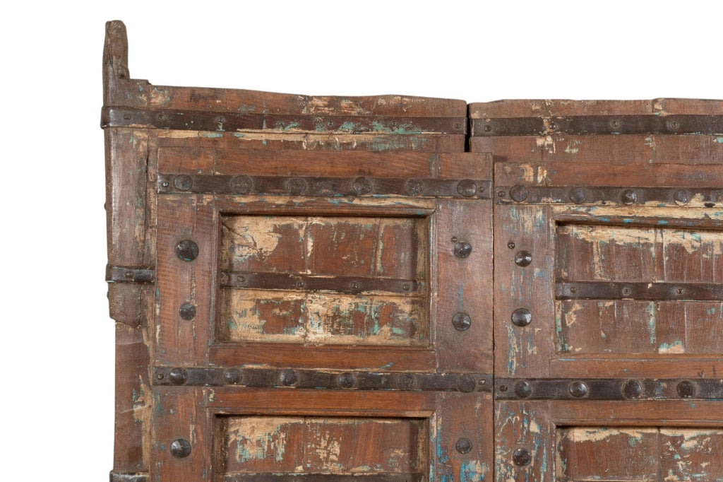 Biscottini Porta portone in legno massello e ferro da interno o da esterno vecchia e antica medievale