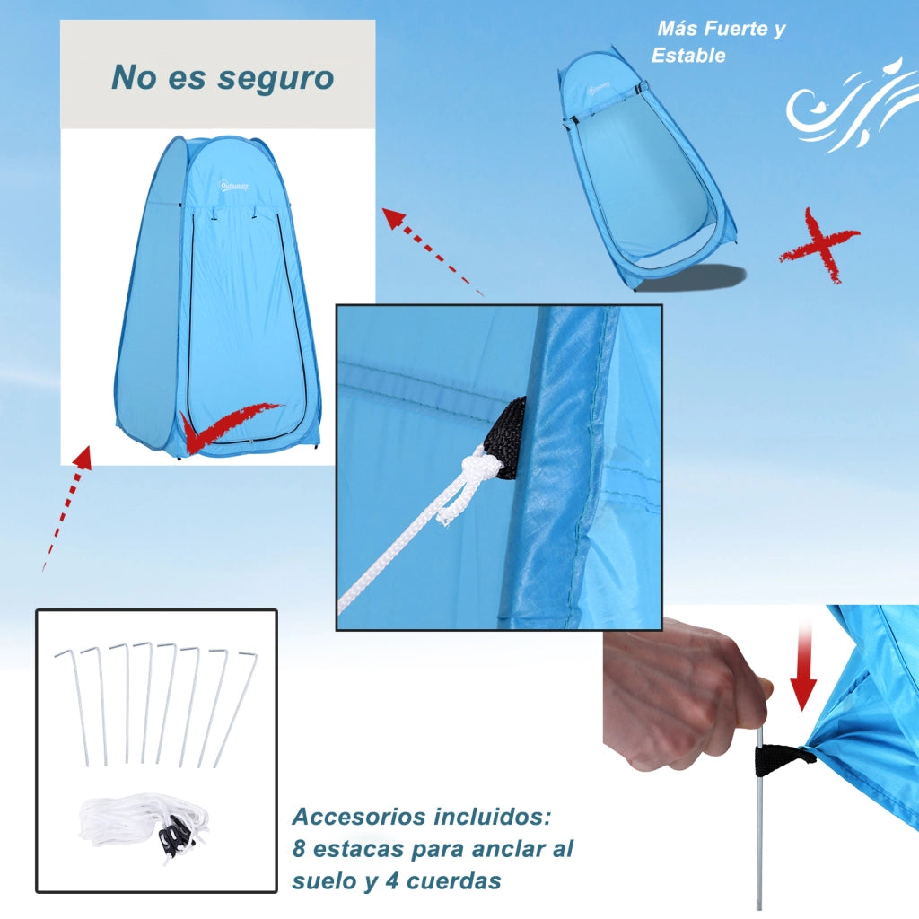 Cabina doccia da esterno ¨C zephmum ¨C blu 100x100x185 cm