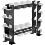 Porta Manubri a 4 Livelli ¨C Zephmum ¨C Acciaio, Nero, 70x21x55 cm