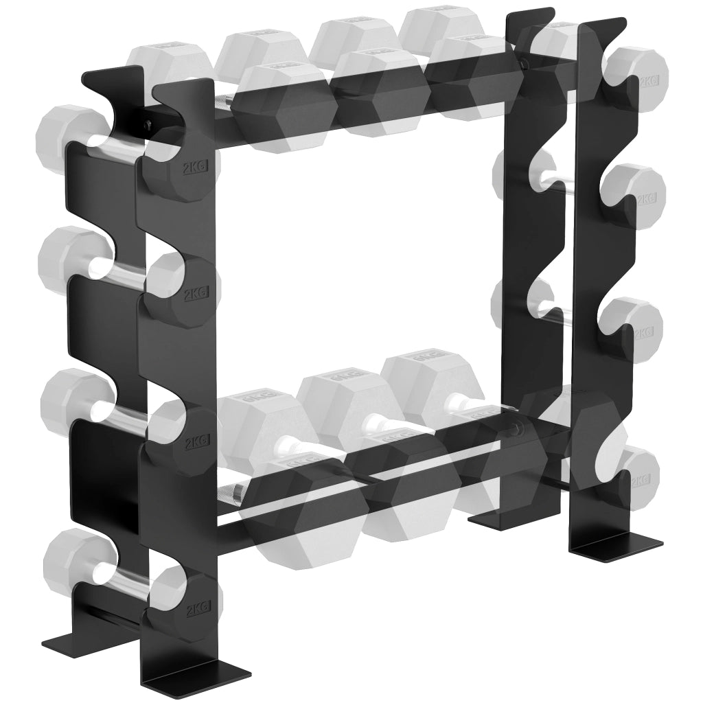 Porta Manubri a 4 Livelli ¨C Zephmum ¨C Acciaio, Nero, 70x21x55 cm