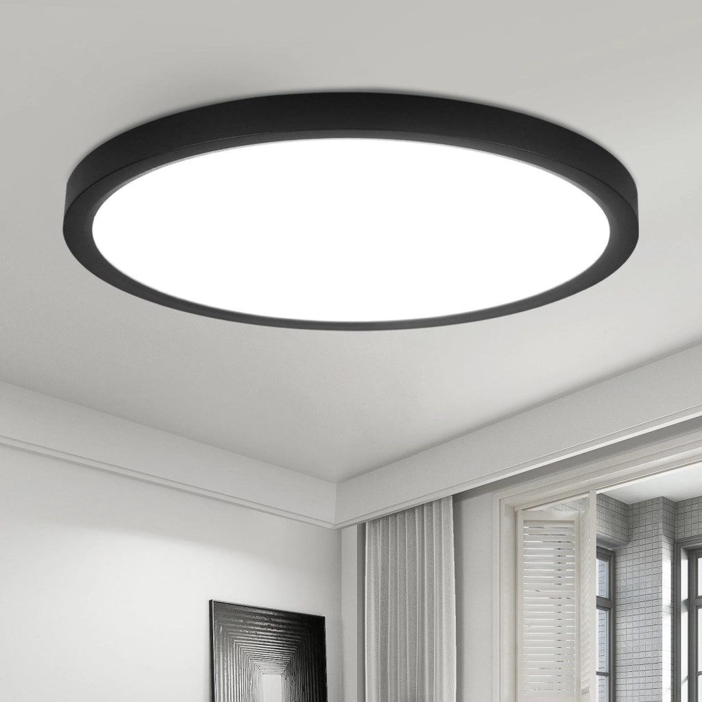 ZMH Lampada da soffitto LED piano 18 cm 15W nero 4000K moderna per cucina corridoio camera letto