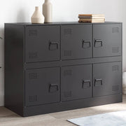 Credenza-Buffet-Armadio da cucina Nera 99x39x73 cm in Acciaio 985079