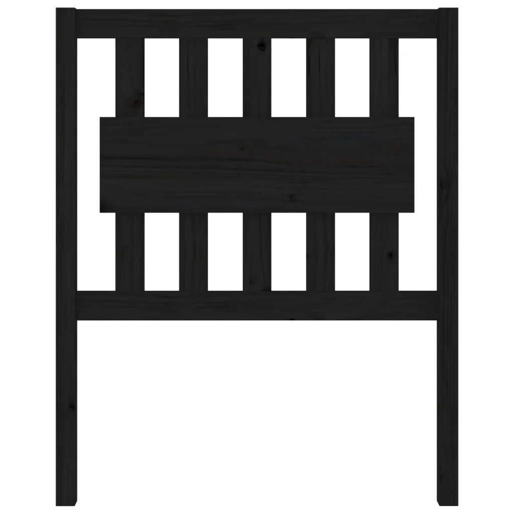 Testiera | Testata per Letto Nera 80,5x4x100 cm in Legno Massello di Pino