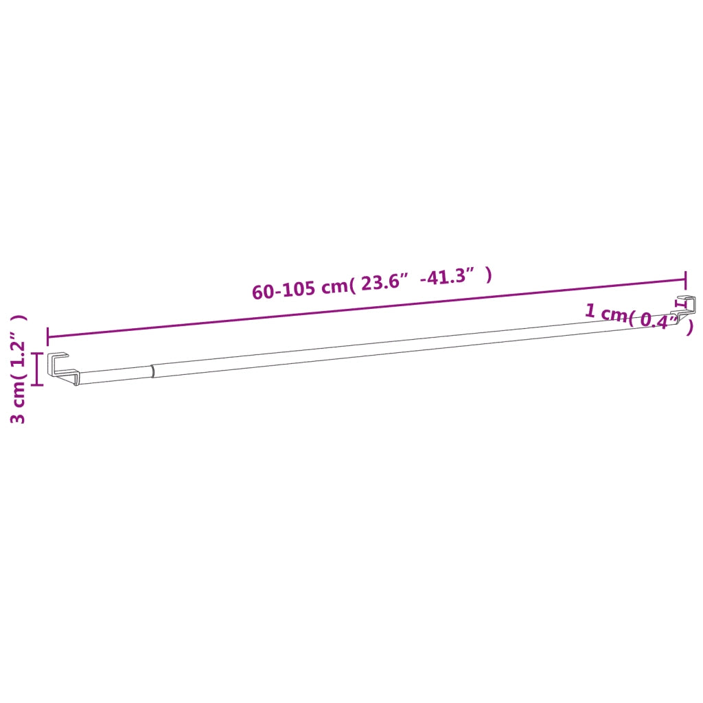 Binari per Tende 2 pz Bianco e Argento 60-105 cm Alluminio 154611