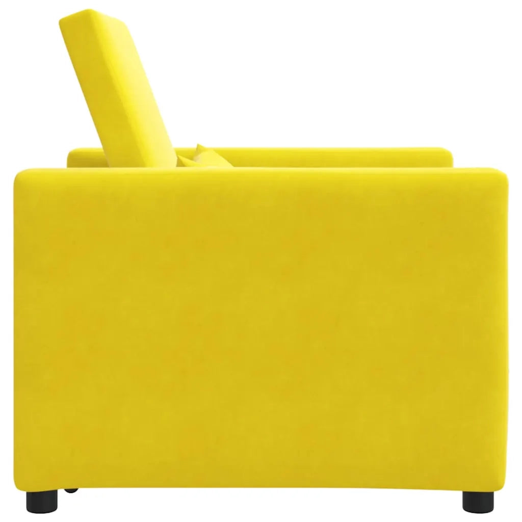 vidaXL Divano Letto Singolo Giallo 90 x 165 x 87 cm Velluto