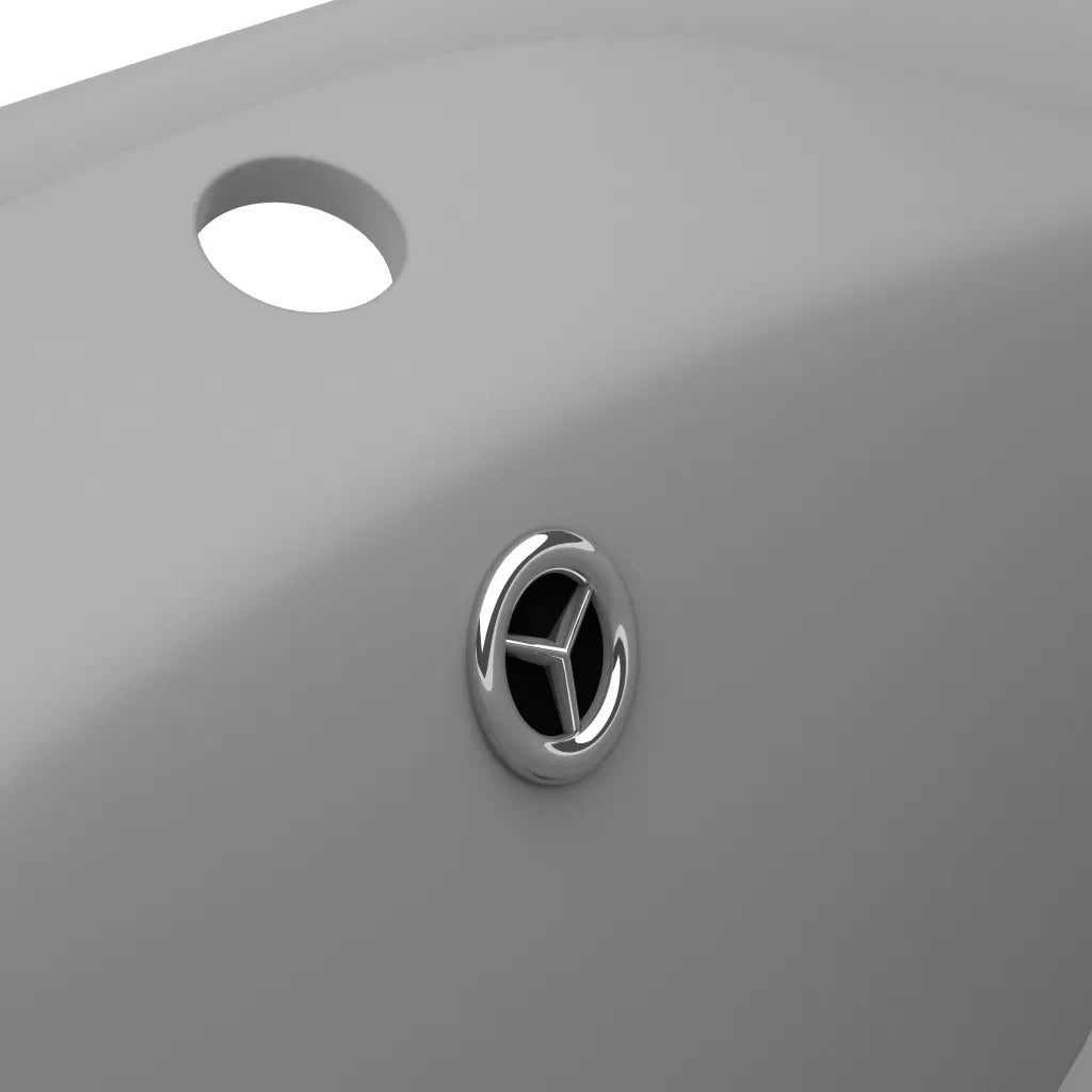 Lavabo-Lavandino con Troppopieno Ovale Turchese Grigio 58,5x39 cm Ceramica