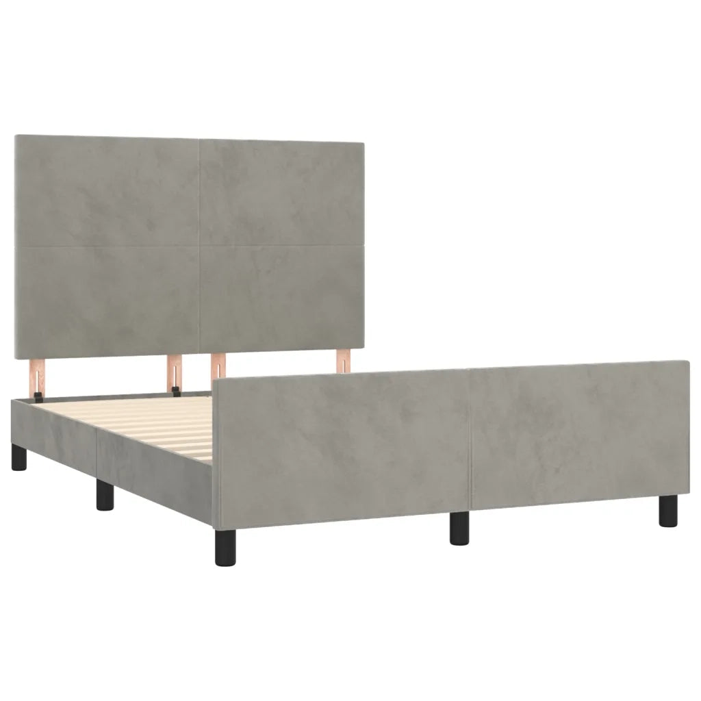 Giroletto senza Materasso Grigio Chiaro 140x190 cm Velluto 3125629