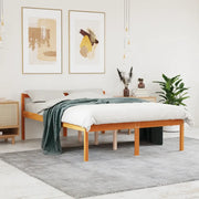 Letto per Anziani Marrone Cera 140x200cm Legno Massello di Pino 844158