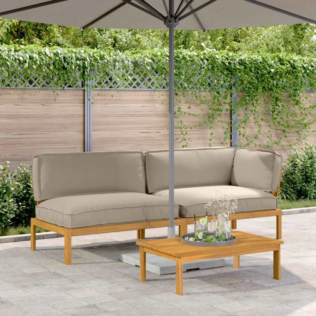 Set di divani con cuscino 3 pcs Talpa Legno di Acacia Massello 3418479