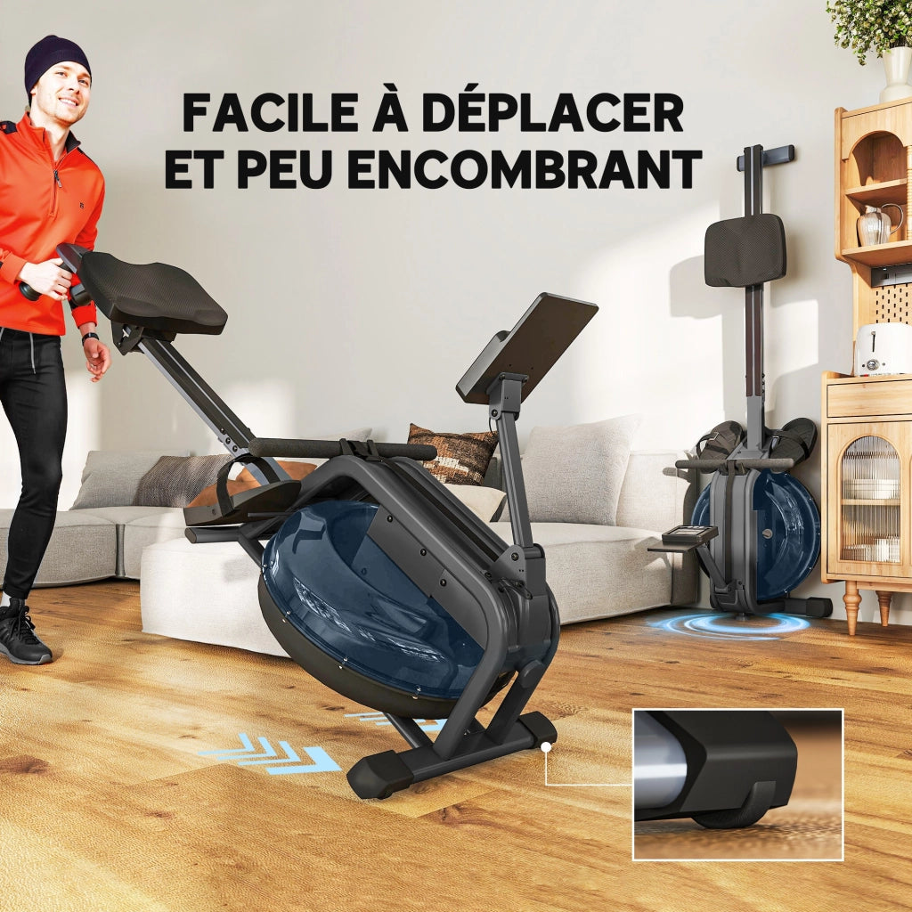 Vogatore ad acqua per fitness domestico ¨C zephmum ¨C nero 180x52x76 cm