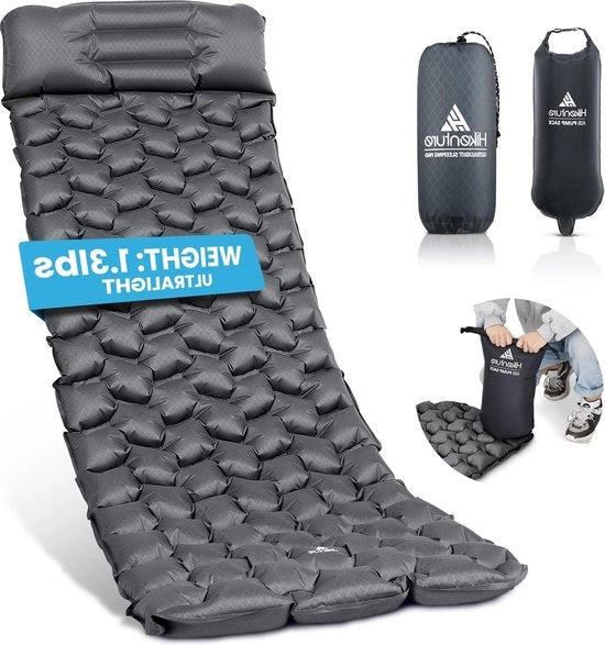 Matto per camper Isomat gonfiabile con cuscino - resistente alle abrasioni - compattazione ridotta - estremamente leggero - colore grigio - prodotti per il camping