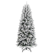 Albero di Natale Artificiale-Albero Natalizio con Neve Floccata 120 cm PVC e PE