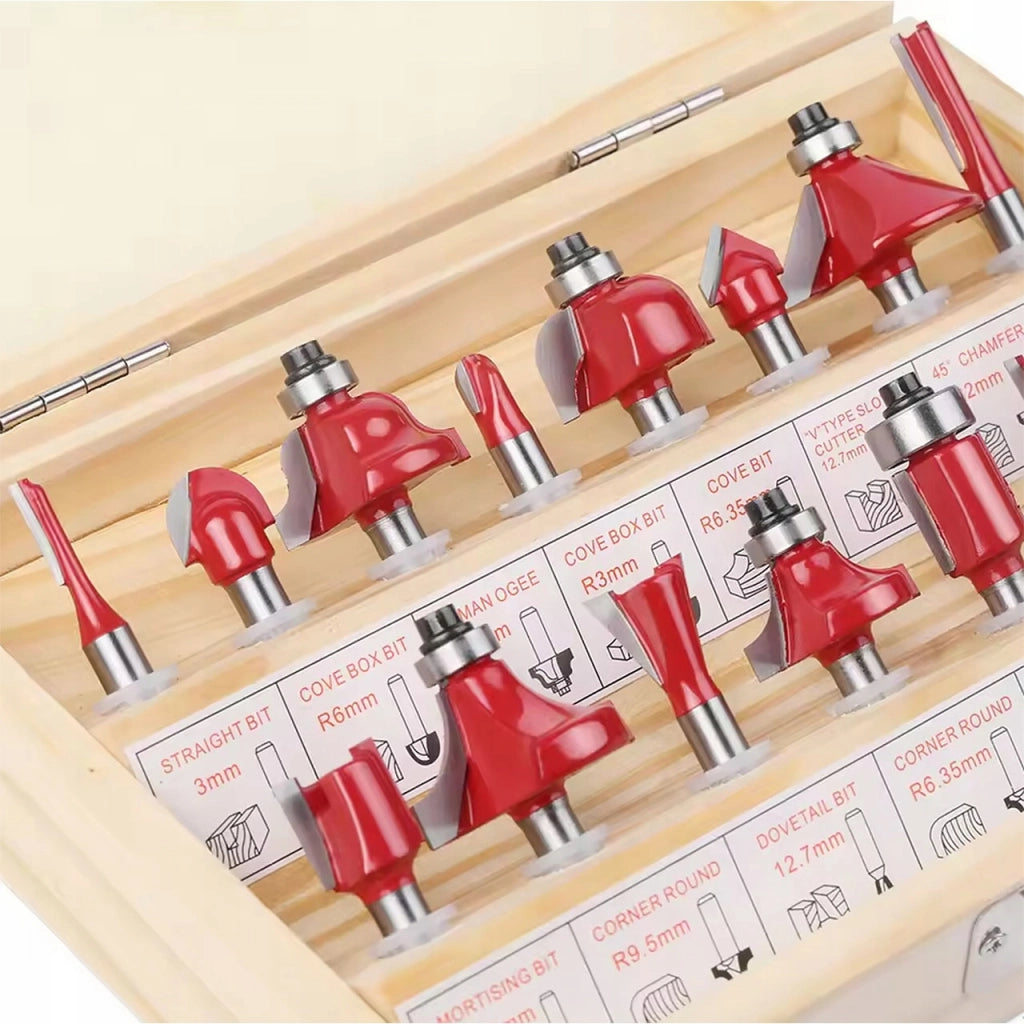 Set Frese per Legno Rosfix WoodCut Pro 15 – Trascinatore 8mm | Lame in Carburo di Tungsteno | Per Fresatrice Verticale
