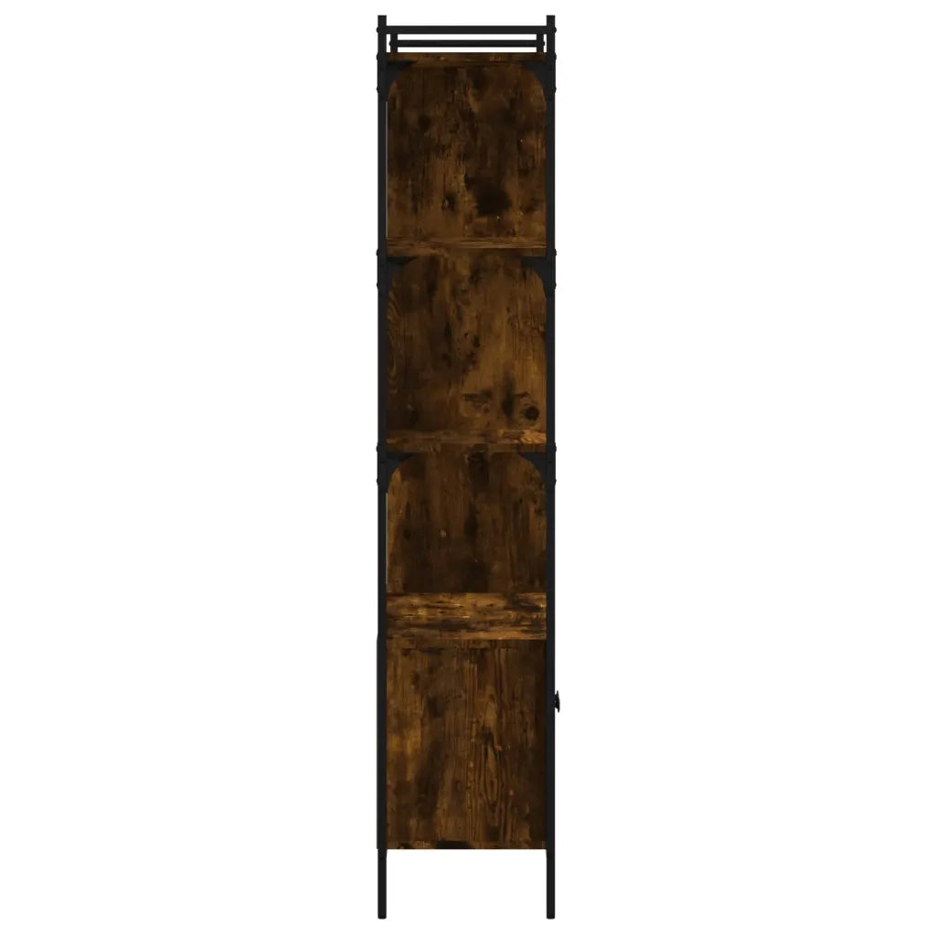 Libreria con Ante Rovere Fumo 76,5x30x154,5cm Legno Multistrato 833350