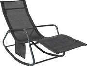 Sedia da giardino ergonomico con schienale - colore grigio scuro - dimensioni 143x85x57 cm