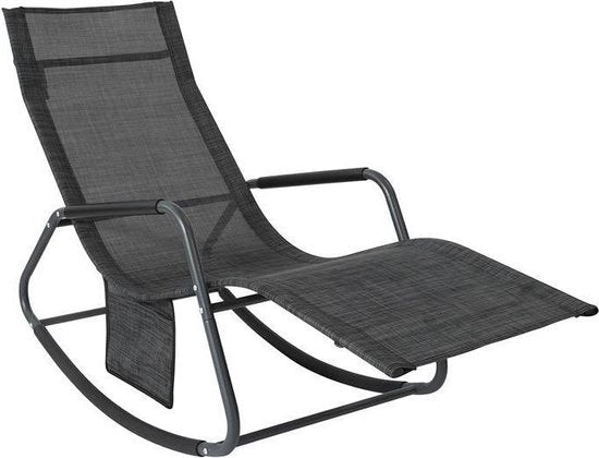 Sedia da giardino ergonomico con schienale - colore grigio scuro - dimensioni 143x85x57 cm