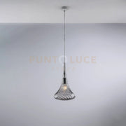 Sospensione in ferro con vetro grigio pyrex 1 luce Nemesi
