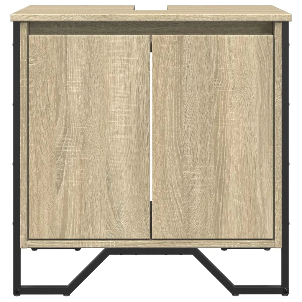 Mobile lavabo dal design moderno prezzo competitivo 60 x 35 x 60 cm salvaspazio realizzato in legno ingegnerizzato di rovere Sonoma 02_0049569