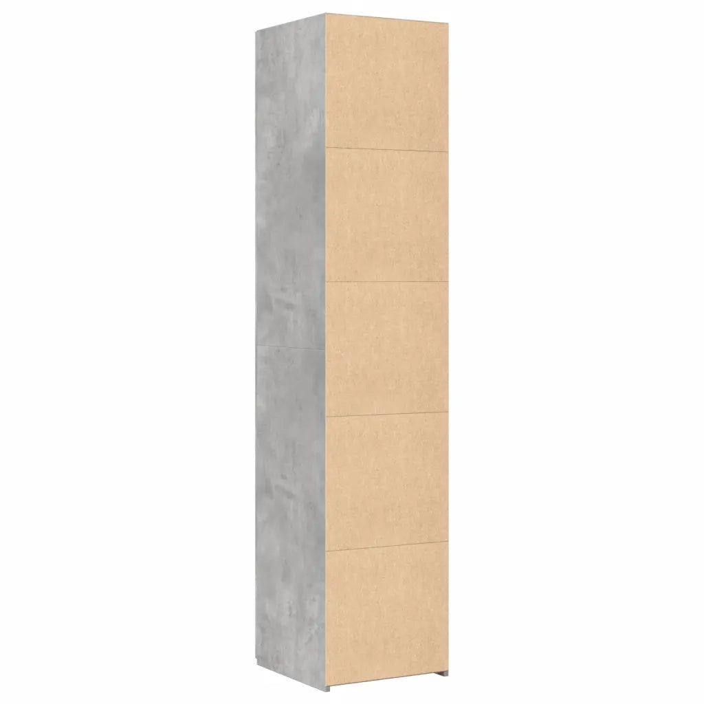 Credenza Grigio Cemento 40x42,5x185 cm in Legno Ingegnerizzato