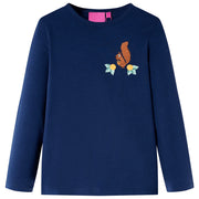 Maglietta da Bambina a Maniche Lunghe Blu Marino 104cod mxl 108427