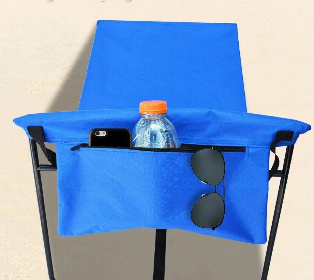 Stuoia Lettino Spiaggia 2pz Spiaggina Mare Prendi Sole Pieghevole Poggiatesta Blu
