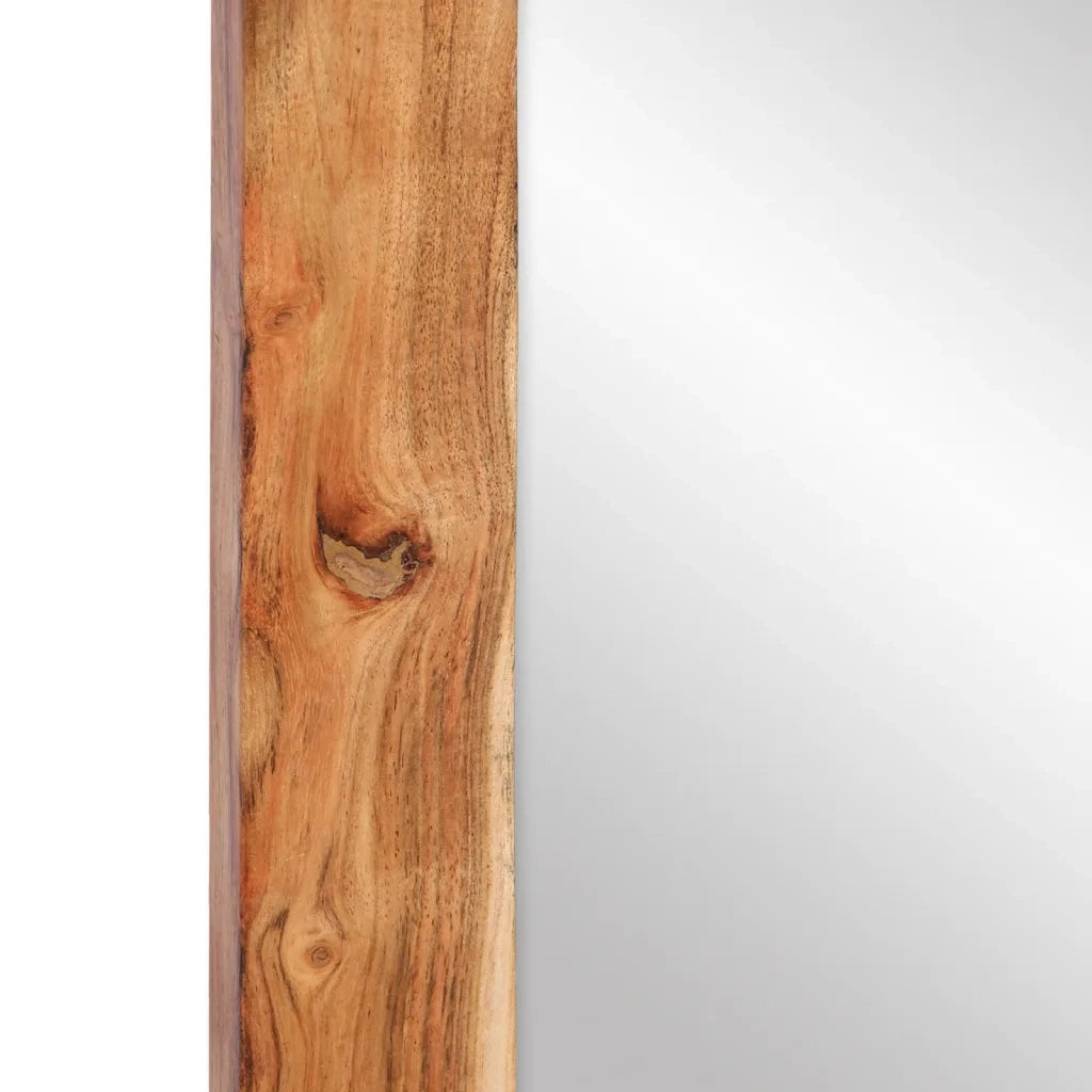 Specchio-Specchio Decorativo 70x50 cm in Legno Massello di Acacia e Vetro