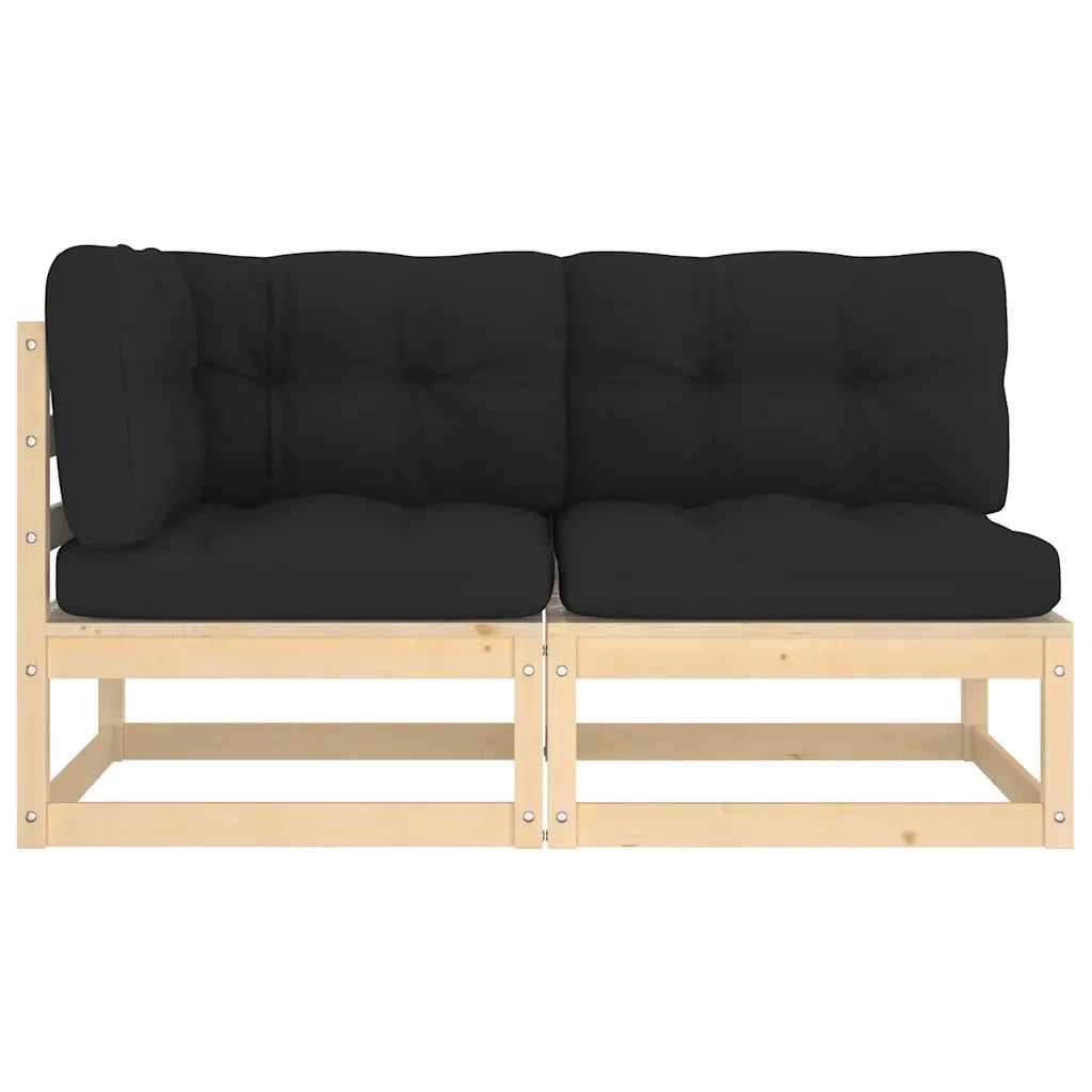 Set Divani da Giardino 2 pz | Set Salotto da Giardino con Cuscini Legno Massello Pino