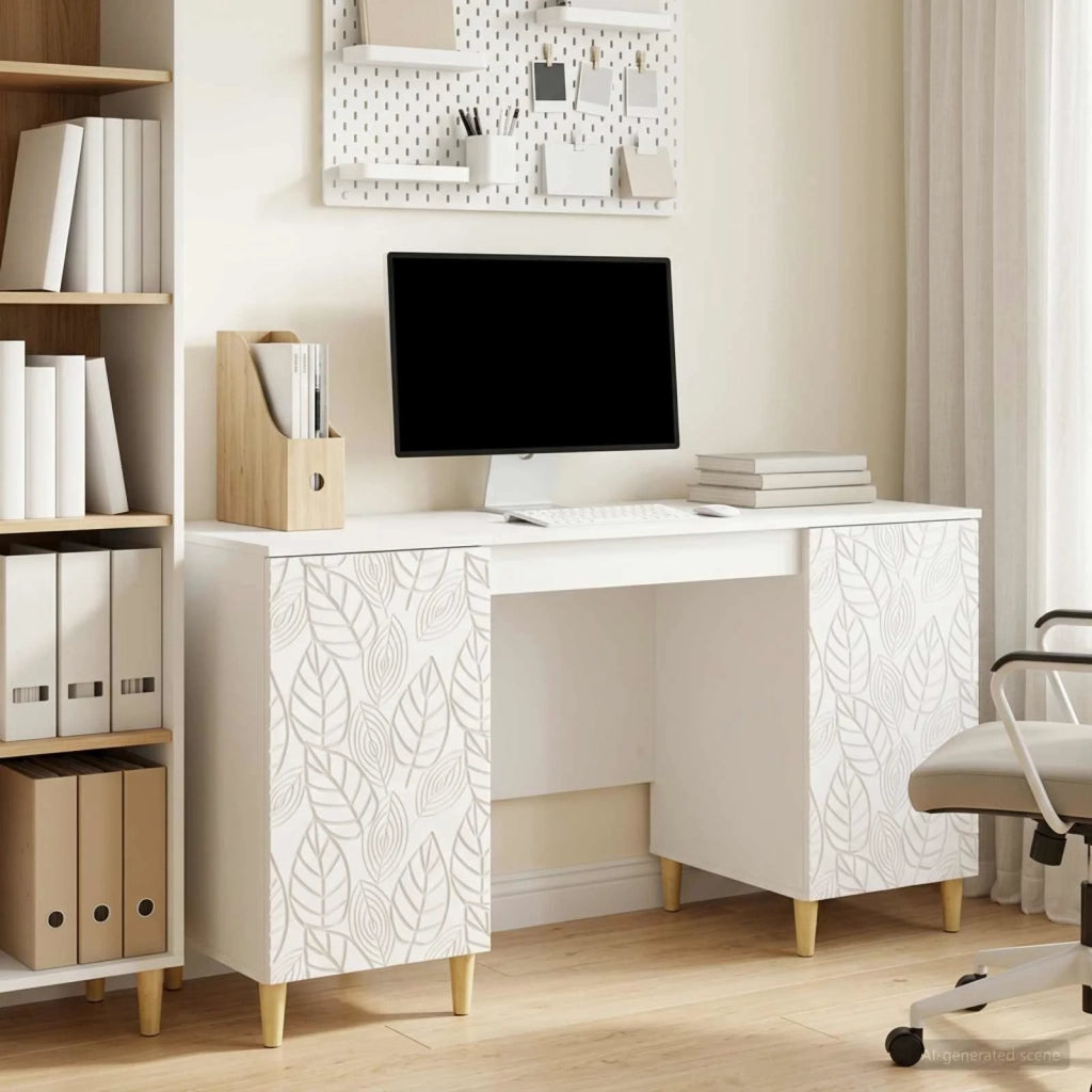 Scrivania Bianco Lucido Legno ingegnerizzato 142,5 x 50 x 75 cm 3414616