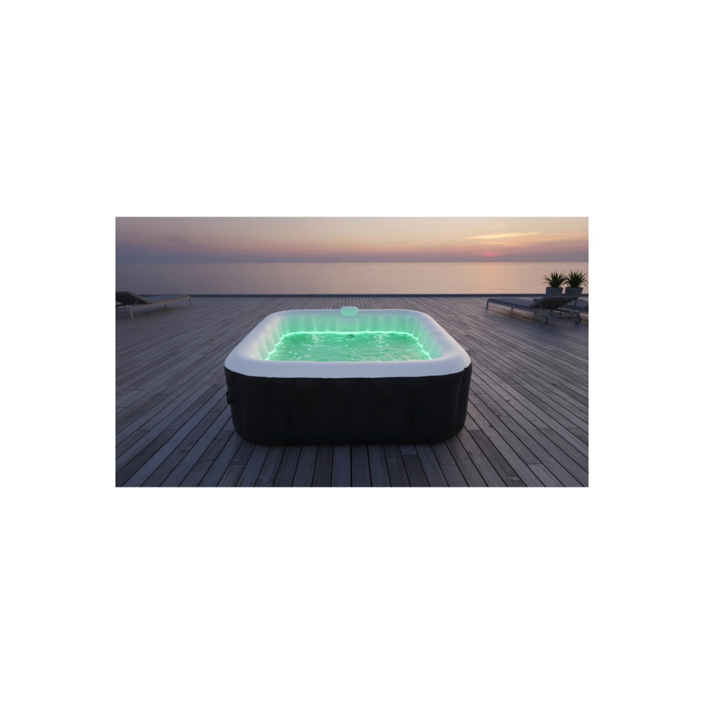 Spa gonfiabile quadrata a 4 posti - Sunspa - Fascia LED inclusa - Dimensioni : 155 x 155 cm