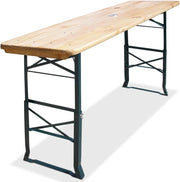 Deuba Tavolo da Birreria alto da bar pieghevole legno 170cm altezza regolabile con foro ombrellone