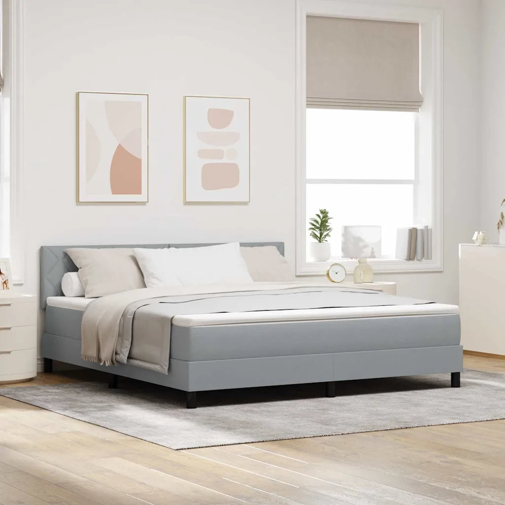 Letto a molle con materasso Grigio chiaro 180 x 200 cm Tessuto 3338783