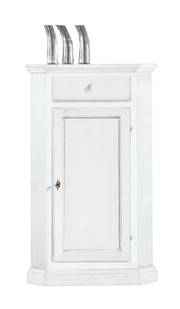 Mobile angolo classico laccato bianco arte povera 54 x 54 x 75 h.130 - Mobili 2G