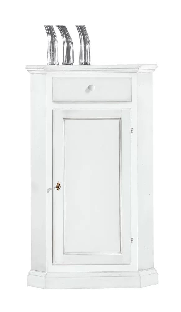 Mobile angolo classico laccato bianco arte povera 54 x 54 x 75 h.130 - Mobili 2G