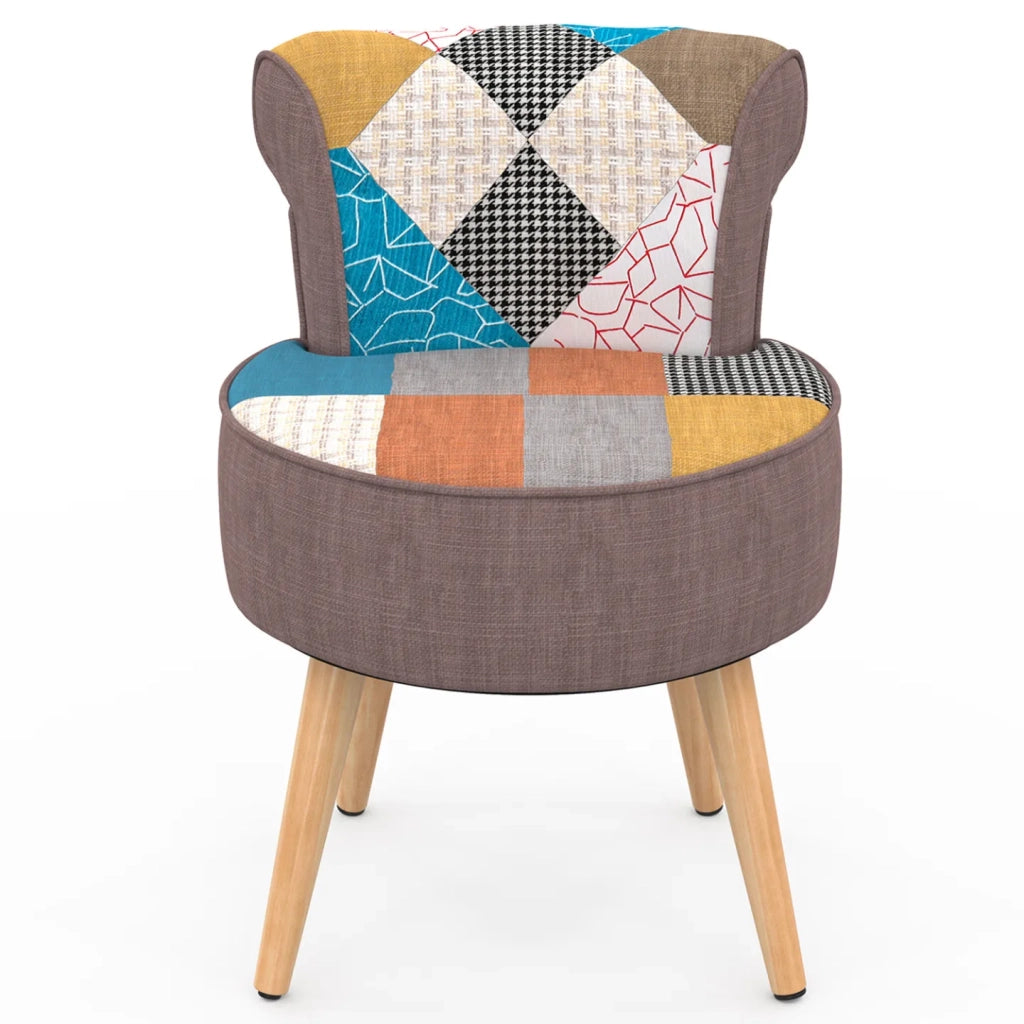 IDMarket - Sillón CRAPAUD de tela patchwork multicolor
