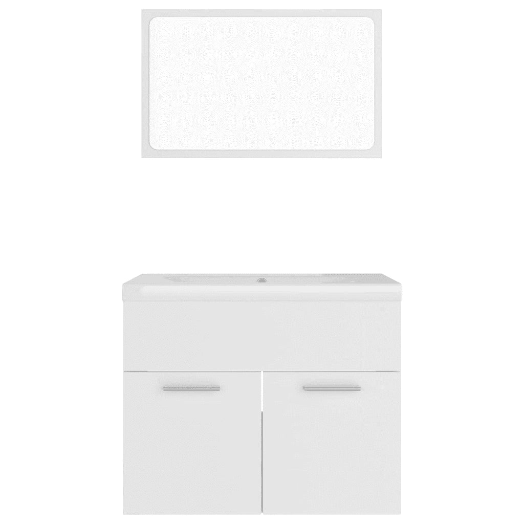 Set Mobili da Bagno Bianco in Truciolato 3070865