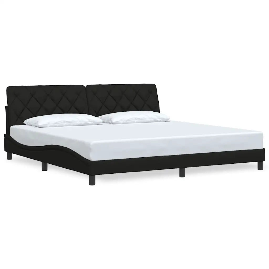 Giroletto senza Materasso Nero 200x200 cm in Tessuto