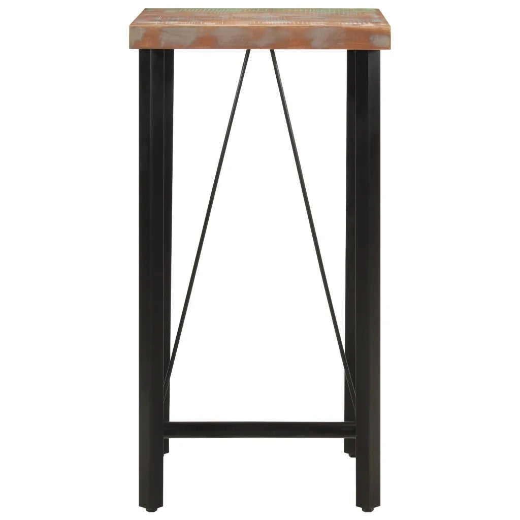 Tavolino da Bar 55x55x107 cm Legno Massello di Recupero e Ferrocod mxl 107406