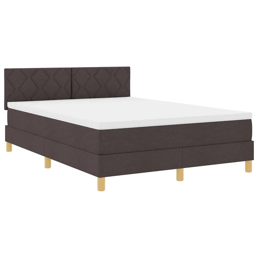 Letto a molle con cuscino Marrone Scuro 160 x 200 cm Tessuto 3339010