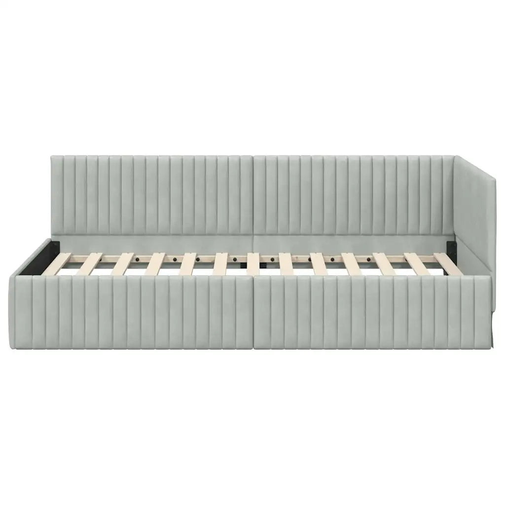 Cornice del letto ad angolo Grigio chiaro 100 cm x 200 cm 42016276